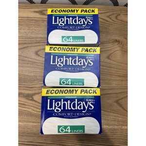 VTG Kotex Lightdays Pantiliners 1983 NOS 3 Boxes Unscented Oval 192 Total Ct